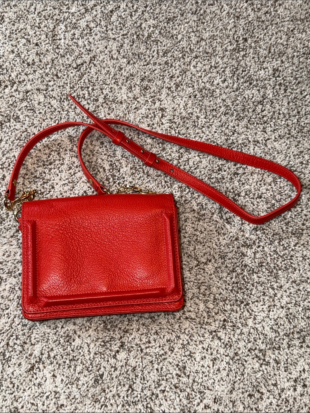 BCBGMaxAzria Red Leather Crossbody Bag
